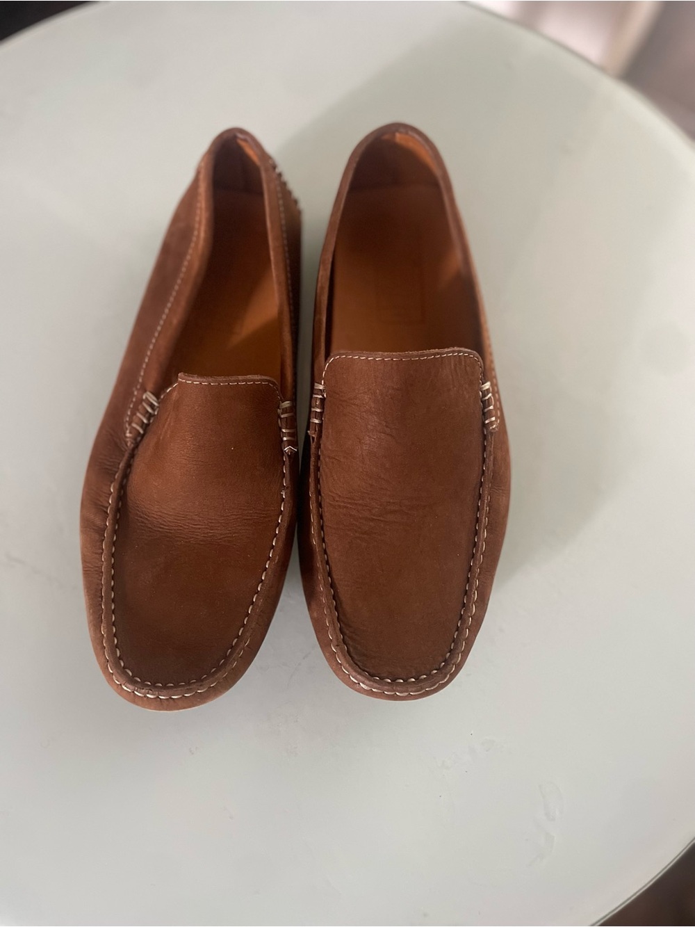 Mercanti Fiorentini Chestnut Brown Leather Slip-On Loafers